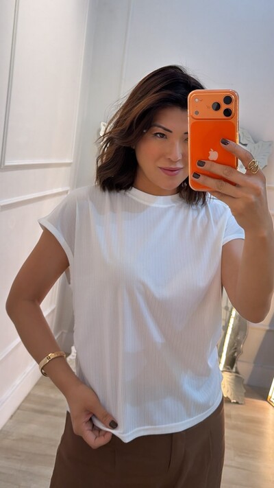Foto Blusa Ampla Steff Canelada Com Detalhes Texturizados
