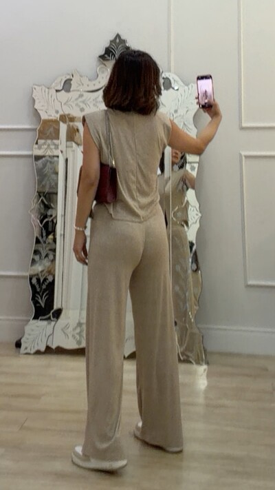 Foto Calça Pantalona Shirley Amarração Frontal