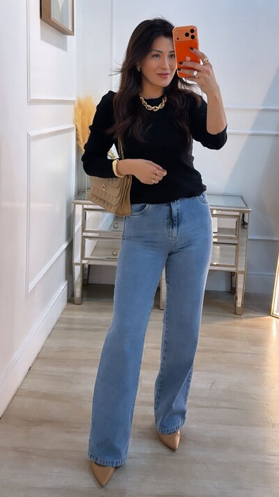Foto PRÉ-VENDA DATA ESTIMADA PARA O DIA 09/06 Blusa Tricot Punhos Largos Lavínia Detalhe Nervura Frontal