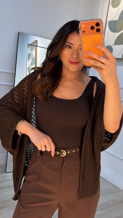 FotoKimono Tricot Vazado Fabi Mangas 3/4