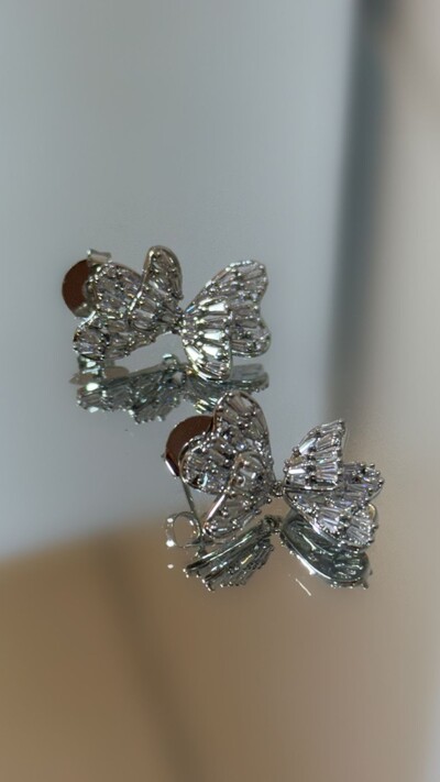 Foto Brinco Borboleta Média Maleável Cravejado Em Strass