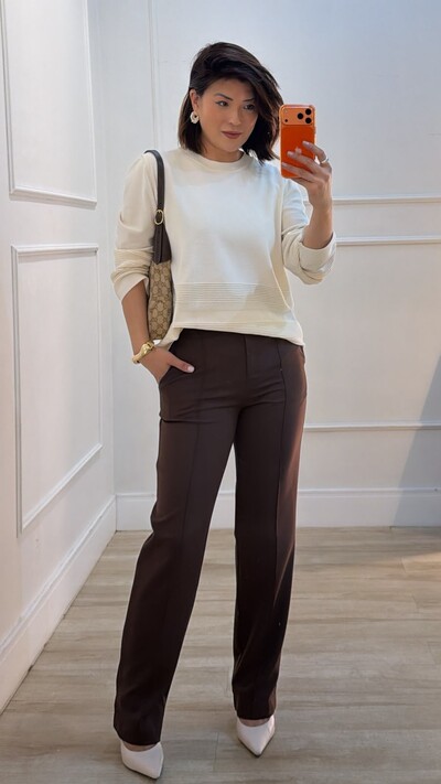 Foto Blusa Ampla Tricot Brenda Com Entremeios