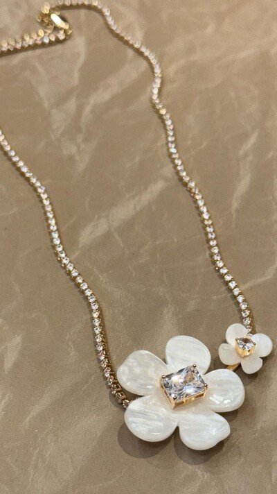 Foto Colar De Strass Two Flowers