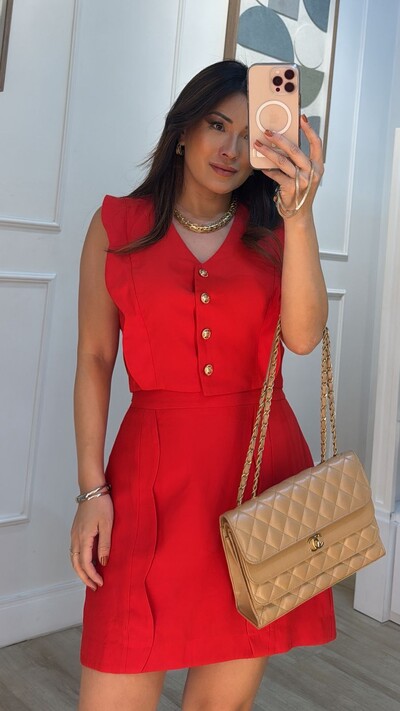 FotoColete Curto Twill Lorena Mangas Em Babado Nuvem