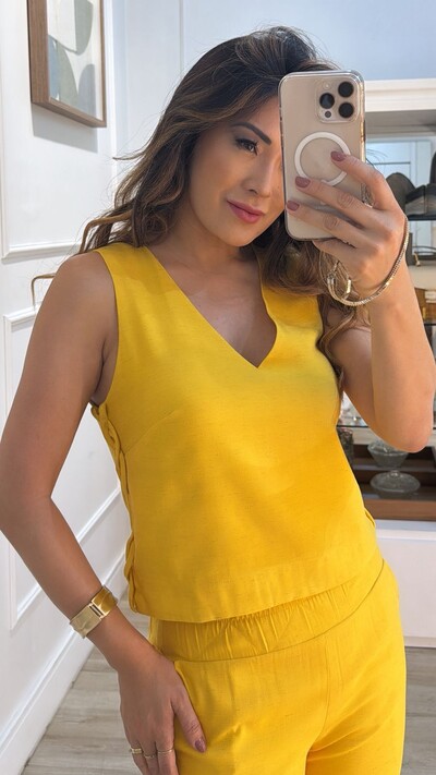 FotoBlusa Regata Decote V Esther Trançado Lateral