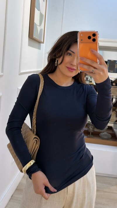 FotoBlusa Malha Manga Longa Juliana