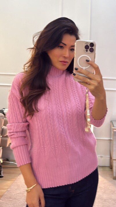 FotoBlusa Cacharrel Tricot Maddie Detalhes Trançados E Ondulações