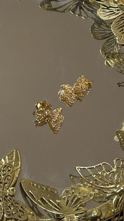 FotoBrinco Borboleta Média Maleável Cravejado Em Strass