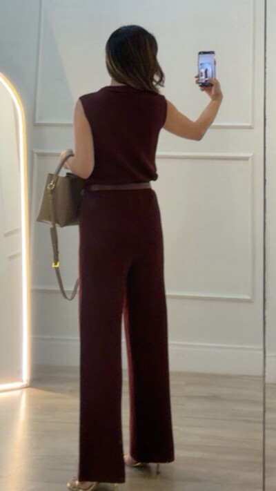 FotoCalça Pantalona Tricot Natasha Pala Larga