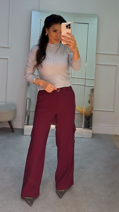 Foto Blusa Tricot Nervuras Verticais Roberta Gola Alta Canelada