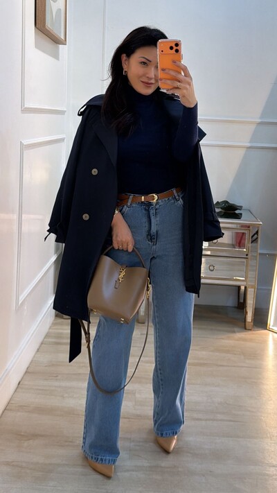 Foto Casaco Trench Coat Martingalê Nos Punhos Grazi Cinto Fivela Retangular