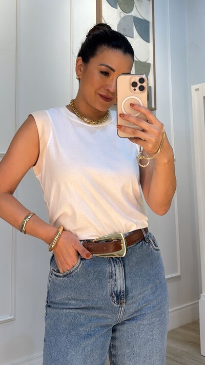 FotoBlusa Regata Denise Punhos Bicolor