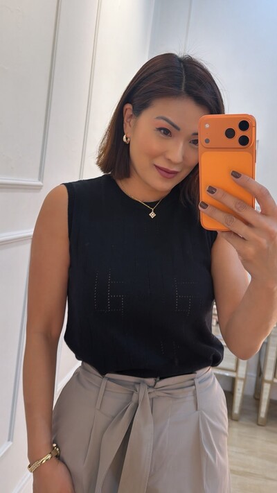 Foto Blusa Regata Tricot Luana Com Entremeios