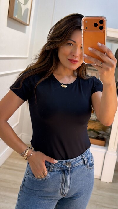 FotoBlusa Baby Look Suplex Mayla Mangas Curtas