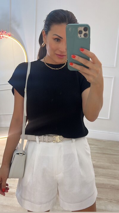 FotoBlusa Ampla Tricot Julie Gola Canoa