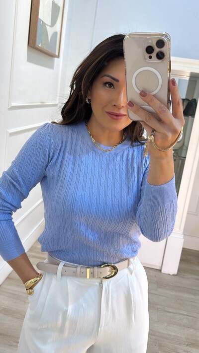 FotoBlusa Tricot Wendy Trançados Texturizados E Entremeios Pela Peça