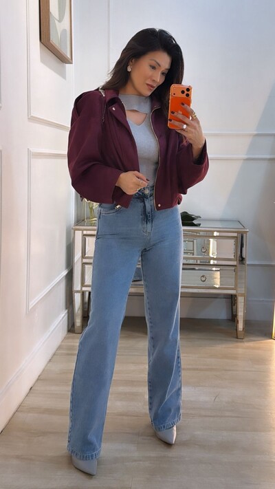 Foto Blusa Tricot Canelado Joyce Recorte Vazado Em V No Busto