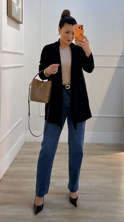 Foto Cardigan Tricot Melina Detalhe Canelado E Bolsos Quadrados