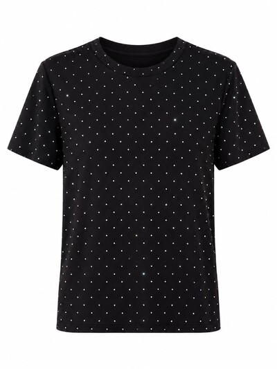 Foto Camiseta De Malha Shine Com Strass Hotfix