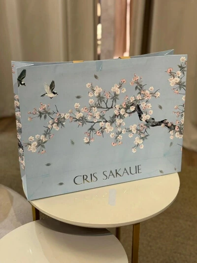 Foto Sacola Cris Sakaue Estampa Folhagens Tamanho M