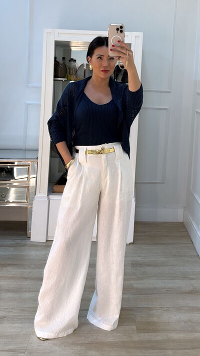 Foto Twin Set Tricot Sheyla Com Entremeios Blusa Regata & Cardigan