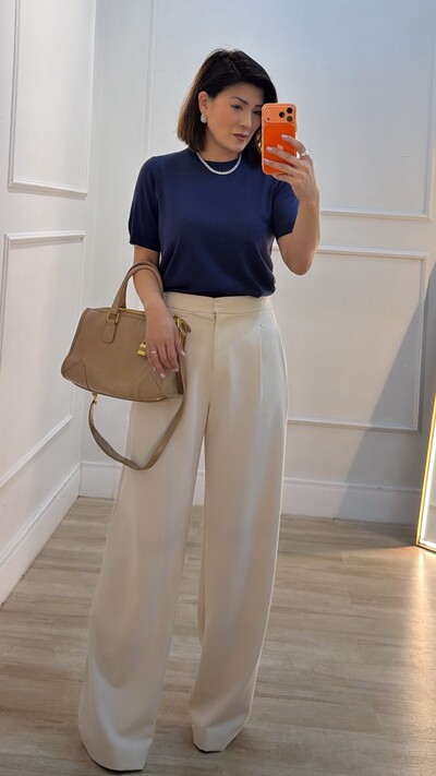 Foto Blusa Tricot Mangas Curtas Raissa Detalhe Frontal Em Strass