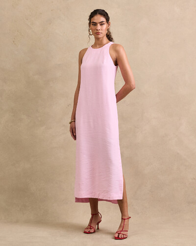 Foto Vestido Longo Cavada Megan Fendas Laterais