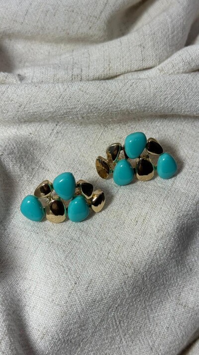 Foto Brinco Pedras Bicolor