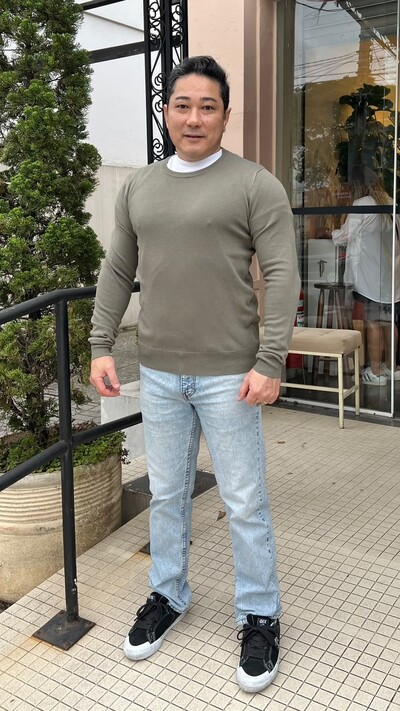 Foto Suéter Tricot Gola Careca Fabio Mangas Longas