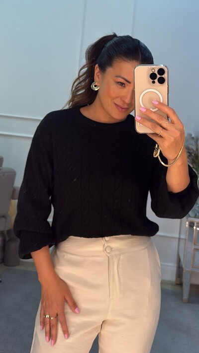 FotoBlusa Tricot Sueli Com Maxi Trançados