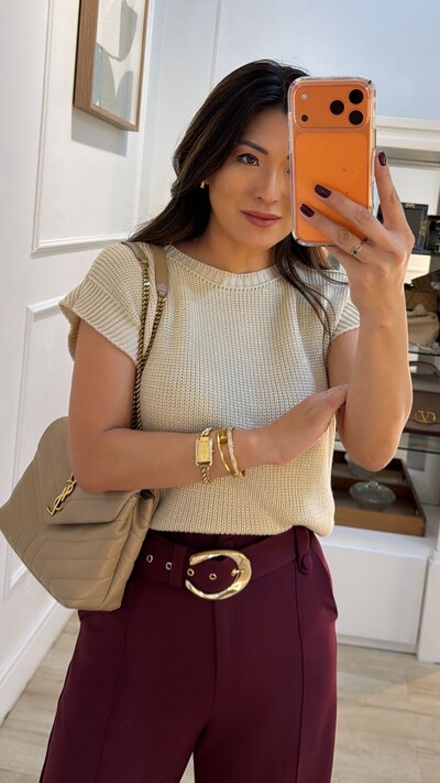 FotoBlusa Ampla Tricot Julie Gola Canoa