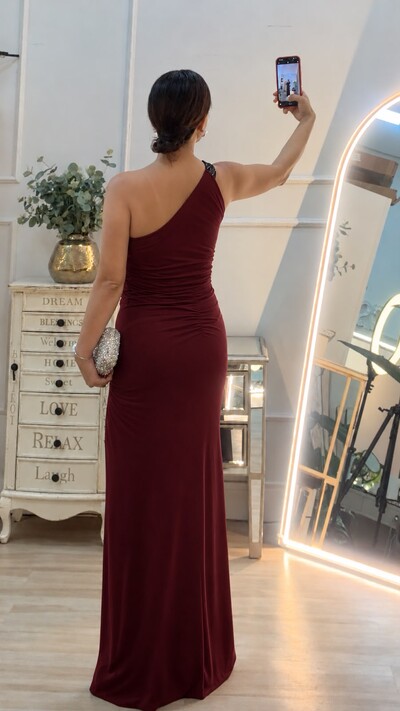 Foto Vestido Longo Detalhe Em Paetê Catarina Fenda Frontal