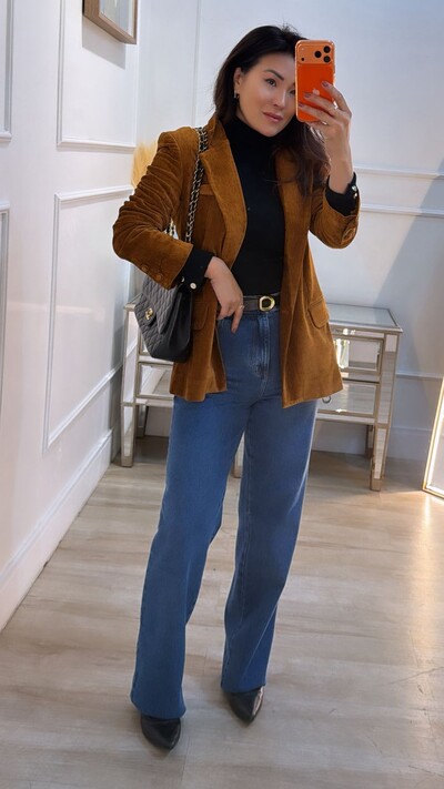 Foto Blazer Veludo Melissa Botões Forrados