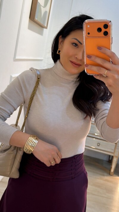 FotoBlusa Tricot Basica Cacharrel Izabelly Nervuras Caneladas Nos Ombros