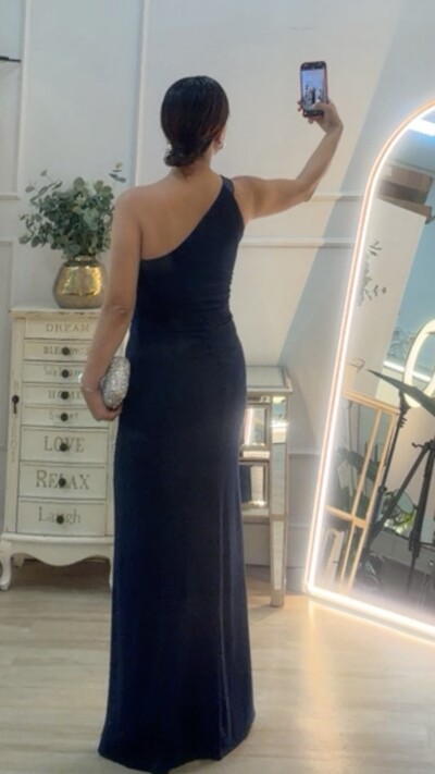 Foto Vestido Longo Detalhe Em Paetê Catarina Fenda Frontal