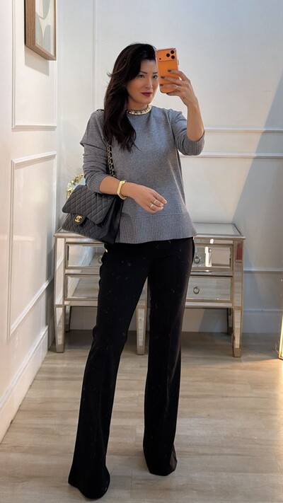 Foto Blusa Tricot Dayane Punhos E Barrado Largos Canelados