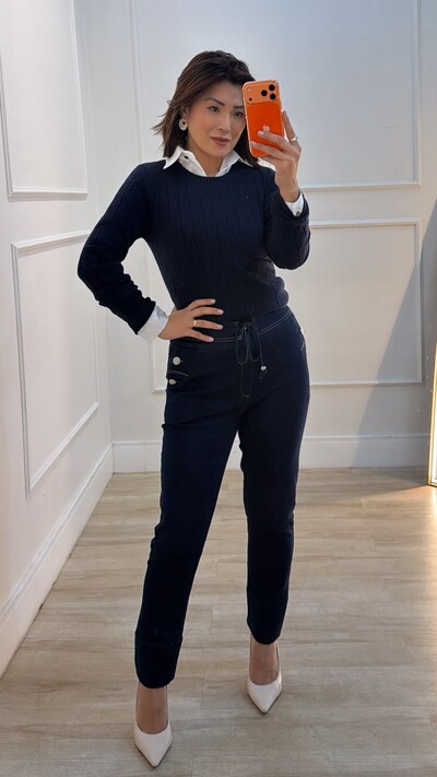 Foto Blusa Tricot Maithe Nervuras E Trançados Pela Peça