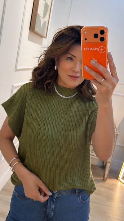 Foto Blusa Tricot Morgana Gola Alta Detalhe Enrolado