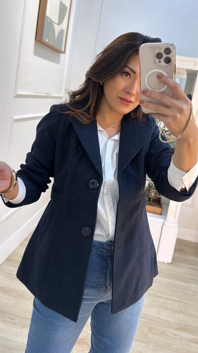 FotoCasaco De Lã Batida Soraya Nervura Tripla Na Cintura