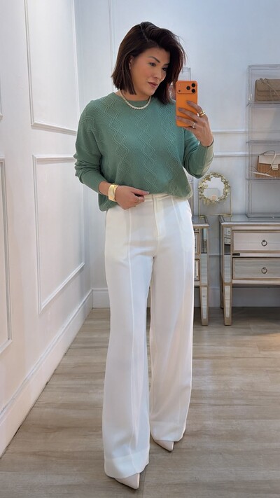 Foto Blusa Tricot Texturizada Fernanda Nervuras Em Zigue E Zague