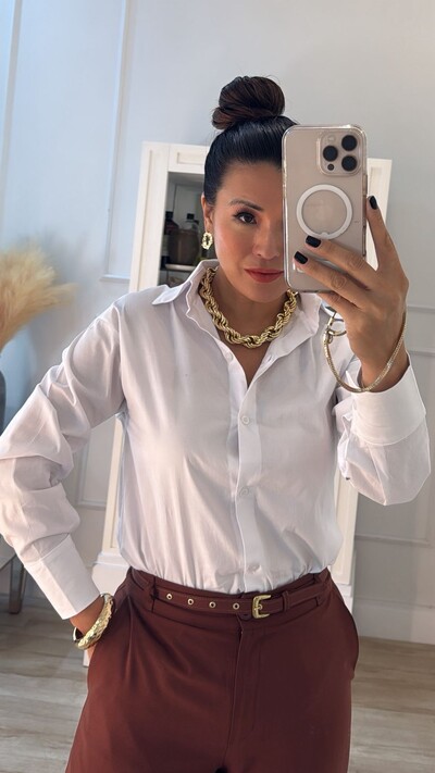 FotoMaxi Camisa Talita Com Pregas Nos Punhos