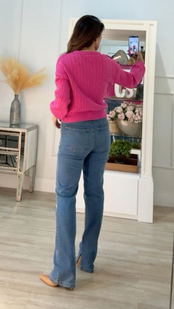 Blusa Tricot Trançados Pela Peça Briana Mangas Bufantes