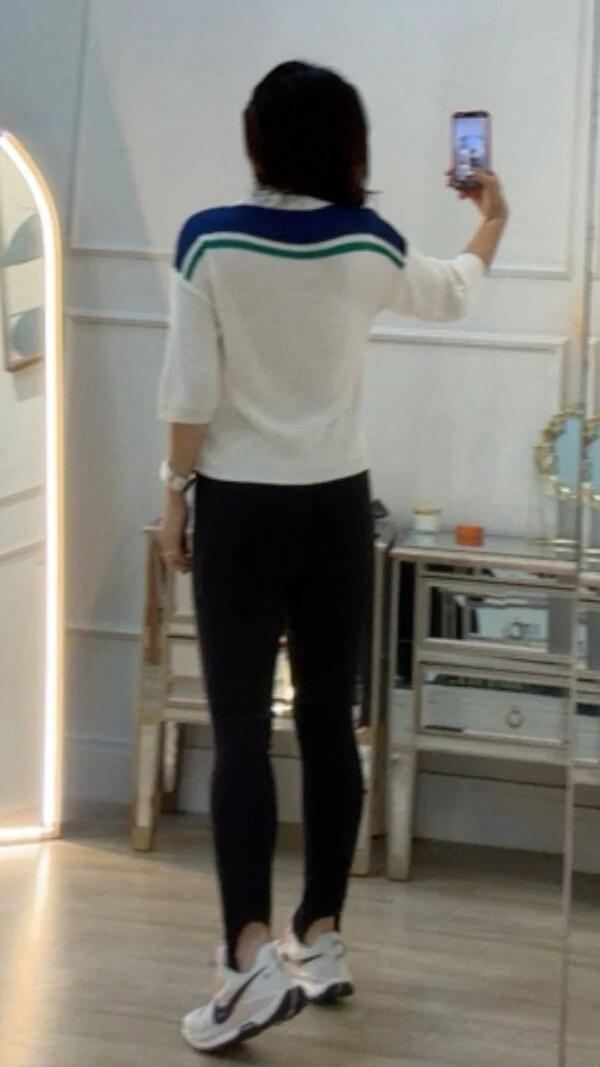 Blusa Tricot Brasil Nayara Detalhe De Listra Bicolor Nos Ombros