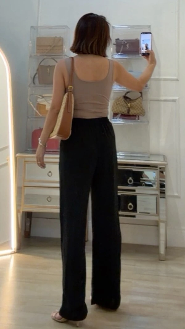 Calça Pantalona Sarah Pala Larga Com Amarração