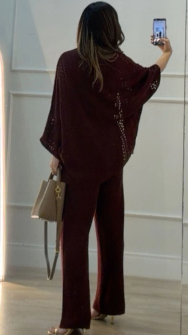 PRÉ-VENDA DATA ESTIMADA DE ENVIO DIA 24/04 Kimono Tricot Vazado Fabi Mangas 3/4