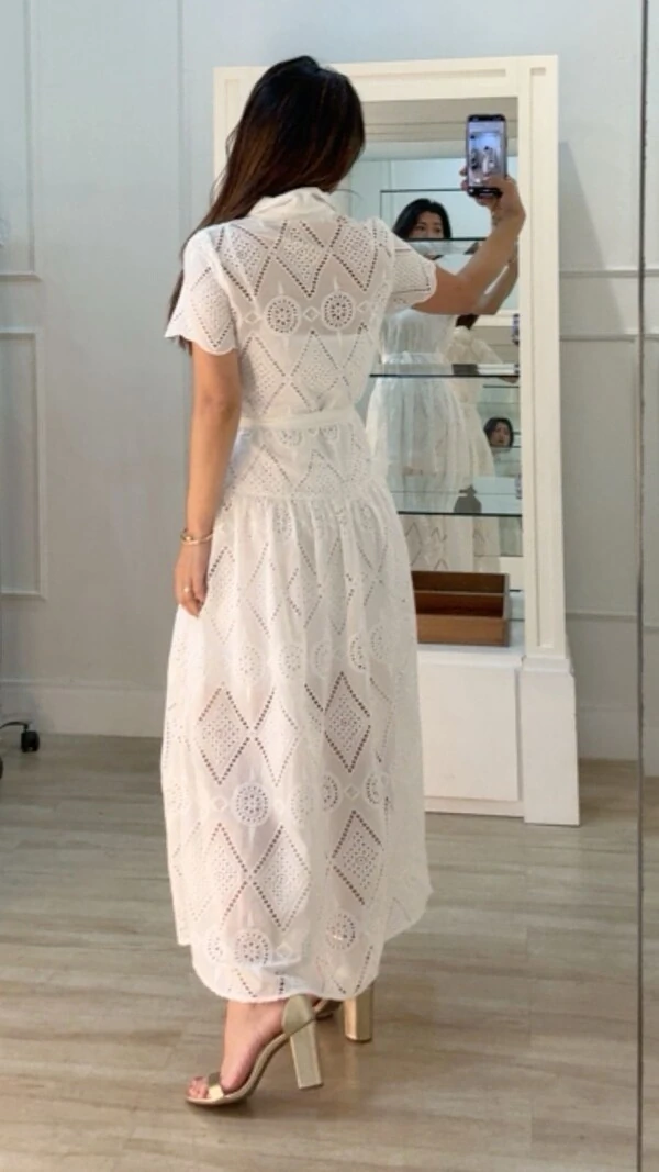 Vestido Longo Laise Em Losangos Lolla