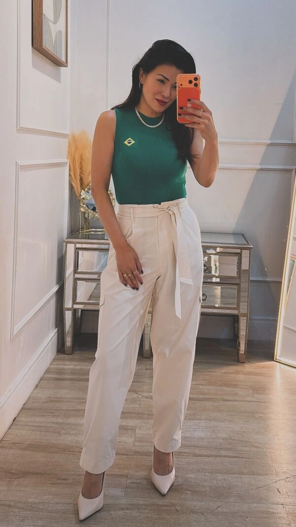 Blusa Regata Tricot Brasil Valéria