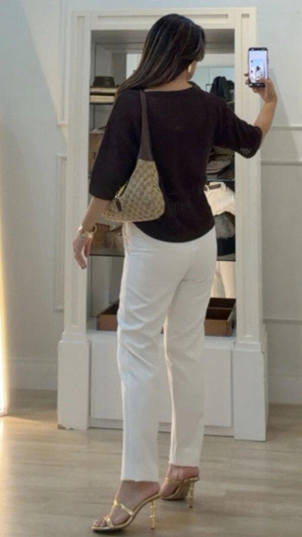 Blusa Ticot Vazado Ampla Catherine Mangas 3/4