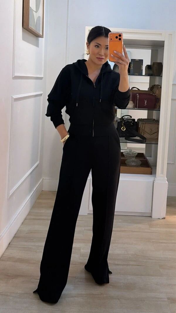 Conjunto Moletom Margareth Blusa E Calça Pantalona