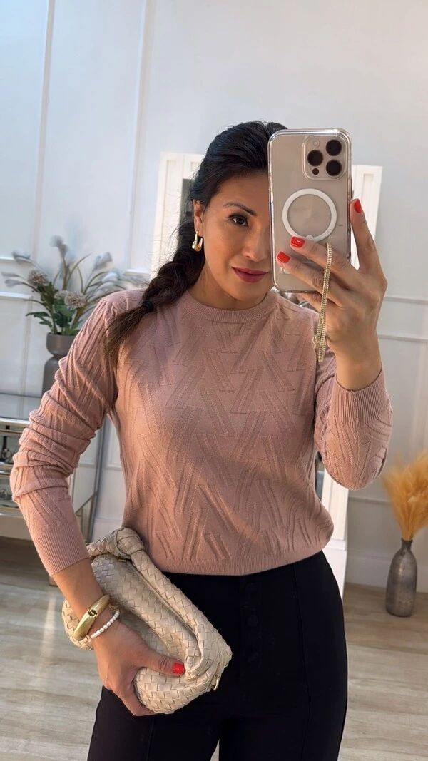 Blusa Tricot Sarah Com Texturas Diagonais